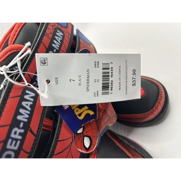 Marvel Spider-Man Light Up Boots (Toddler Size 7) Black Red Spider Man - Picture 5 of 7